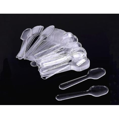 500 cuillères de dégustation transparentes jetables en plastique, petites cuillères de dégustation pour aliments et crèmes glacées (1/5)