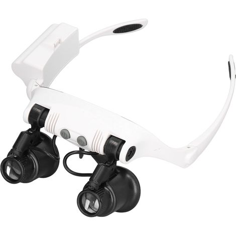 Loupe frontale 10x 15x 20x 25x, loupe mains libres avec 2 LED, outil de réparation de montres