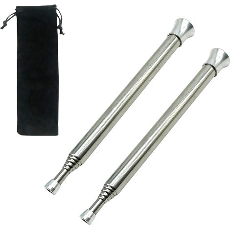 Ensemble de 2 soufflets télescopiques en acier inoxydable - Soufflet pliable à embouchure pointue ergonomique pour allume-feu et survie (1/5)