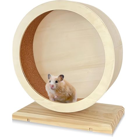 Leises Hamsterrad aus Holz für Kleintiere – zum Ausruhen und Bewegen – Laufrad für andere Kleintiere