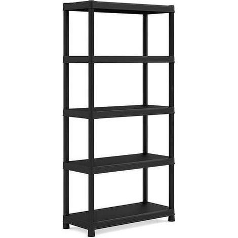 Scaffale in Resina Shelf Plus con 5 Ripiani Nero 90 x 40 x 182 cm (1/5)
