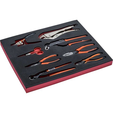 Set de pinces Bahco 8 pièces insert mousse système poussoir (1/3)