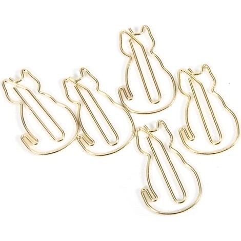 Lot de 12 pinces à papier multifonctions en forme de chat, élégantes et uniques, de 3 x 2 cm. (1/5)
