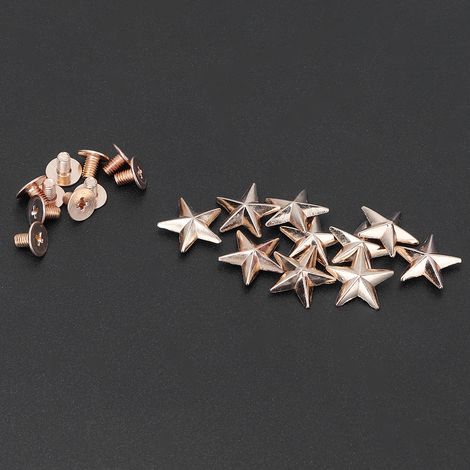 Accessoires à rivets en forme d'étoile à cinq branches à faire soi-même, avec vis et garniture pour vêtements