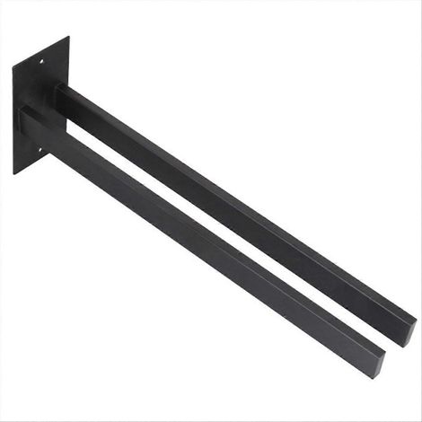 Porte-serviettes en acier inoxydable noir pour salle de bain et cuisine. (1/5)