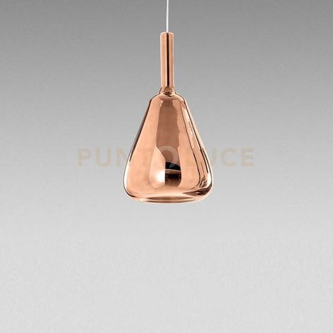 Ofelia S/11 Mini Lampada a sospensione in vetro borosilicato rame specchiato con portalampade G9, cavo 3 metri - Gea Luce