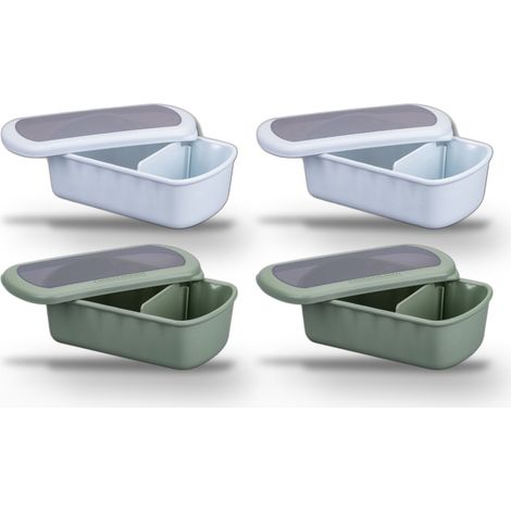 Lot de 4 Lunchbox Fackelmann Storage 1L Bleu et Vert (1/5)