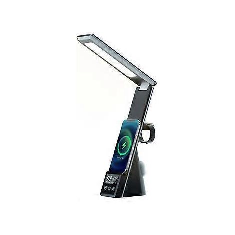 Wellness-Schreibtischlampe mit kabellosem 15-W-Ladegerät, Touch-Steuerung, Vollspektrum-Stimmungslicht für optimalen Komfort, einstellbarer Helligkeit und Nachtmodus