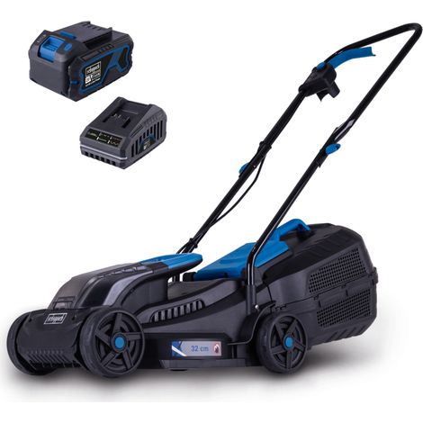 Scheppach – Tondeuse à batterie 32 cm – Moteur Brushless – 3-en-1 : tonte, ramassage, tonte en bordure – Pour jardins jusqu'à 300 m² (1/5)
