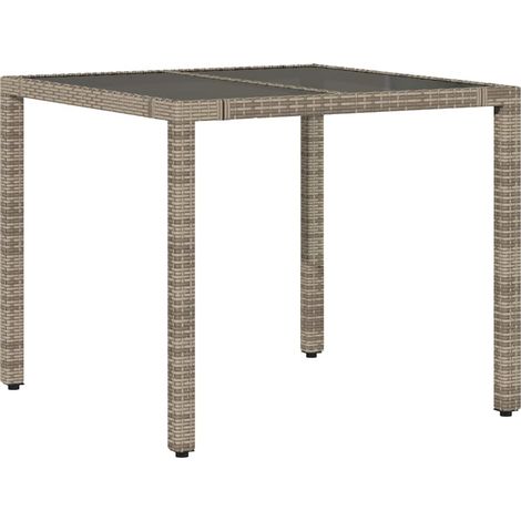 Maison Exclusive - Gartentisch mit Glasplatte Grau 90x90x75 cm Po