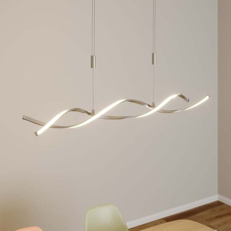 [GEBRAUCHT] B-Ware Lindby Hängelampe Hängeleuchte Auron LED Pendelleuchte dimmbar nickel 115x180cm (1/2)