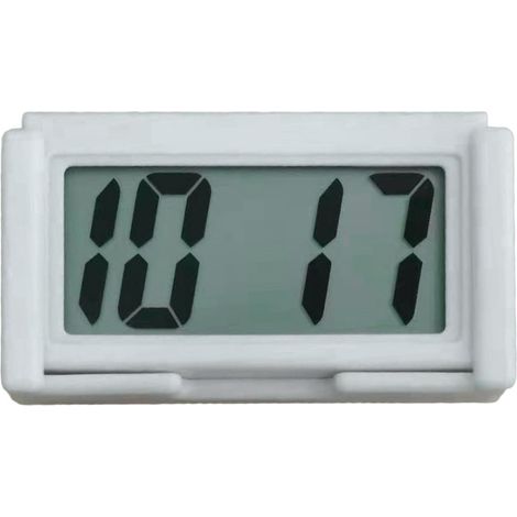 Mini orologio digitale portatile, minimalista e silenzioso, ideale per auto e casa - bianco (1/5)
