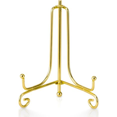 Lot de 2 Or Métal chevalets Porte Assiette Présentoirs Décoratifs pour Photo, Cadres pour Image, Livres de Cuisine, Assiettes décoratives, Tableaux et pièces d’Art,4 Pouces (1/5)