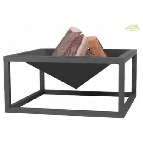 Braciere da giardino quadrato JUMBO in acciaio naturale o nero 80 cm Acciaio Naturale