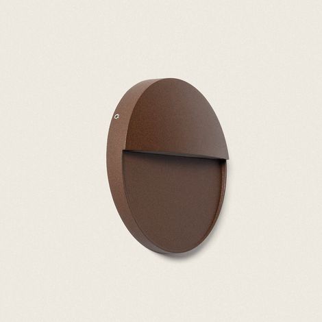 Applique da Parete per Esterni LED 6,5W CCT Selezionabile Superficie Circolare Jade Marrone (1/4)