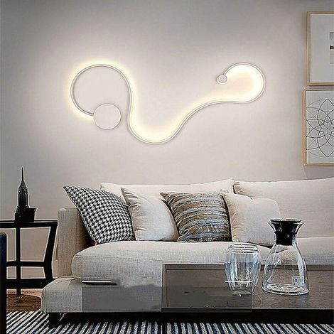 APPLIQUE MODERNO A LED SNAKE SERPENTE CURVO LAMPADA A PARETE MURO LUCE CCT CALDA BIANCA NATURALE E FREDDA LED 20W X INTERNO (1/4)
