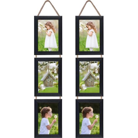 EYMPEU 10x15 Vertical Collage Picture Frame Set Rustic Black Display Wall Decor (1/5)