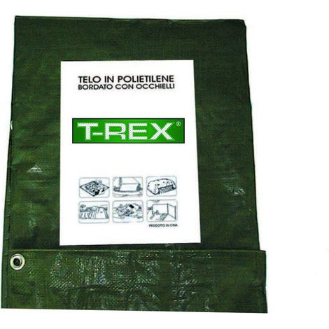 TELO OCCHIELLATO BORDATO CON ANGOLI RINFORZATI 200 GR. PESANTE - mt.3x5 - gr.200 al mq. - colore verde/blu