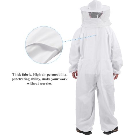 Équipement de protection professionnel pour l'apiculture : combinaison intégrale d'apiculteur avec chapeau (taille L). (1/5)