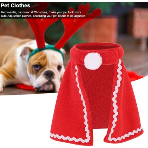 Costume de Noël doux à manteau rouge pour chien, chat, lapin et cochon d'Inde