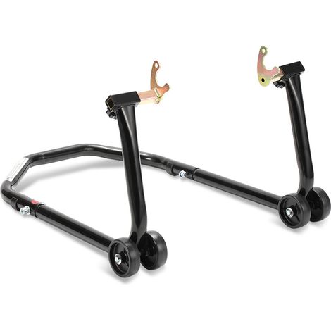 Jiubiaz Caballete trasero para moto en U de acero, ajustable 30–40 cm, color negro (1/5)