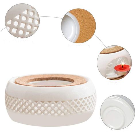 Ceramic teapot warmer stand, decorative design, keeps hot drinks warm