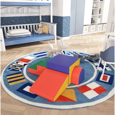 Lot de 4 blocs en mousse 150x50x39 cm en similicuir multicolore, modulable, pour enfants FloraGrace (1/5)