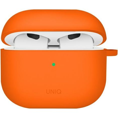UNIQ Schutzhülle für Nexo AirPods 4 + Ohrhaken, Silikon, orange/voltorange (1/5)