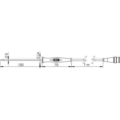 Greisinger GF1T-E3-B-BNC Einstechfühler -70 bis +250 °C Fühler-Typ Pt1000