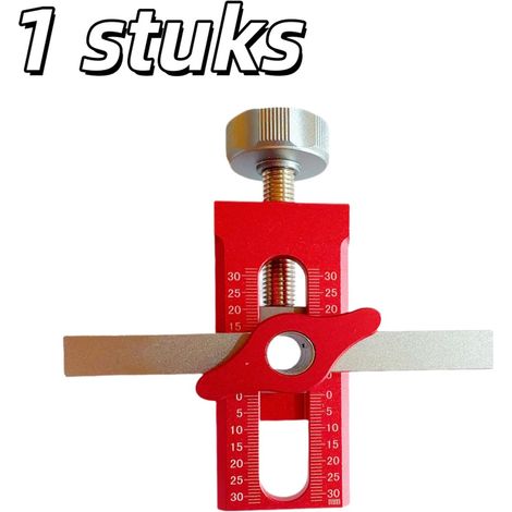 outil d'installation de porte d'armoire - Outil pour le travail du bois - Positionnement rapide - Levable - Perforable - Rouge (1/5)