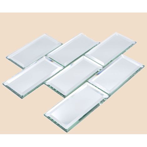 Lot de 7 miroirs métro 14,8x7,4cm