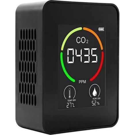 Détecteur de CO2 3 en 1, Détecteur de dioxyde de carbone, Qualité de l'air - Température et humidité, Moniteur Dioxyde Carbone CO2 pour la Maison, le Bureau, la Voiture (1/5)