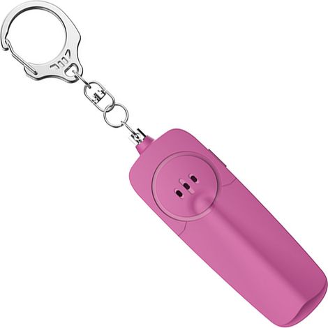 Porte-clés alarme personnelle 130 dB pour femme, alarme d'urgence avec lumière LED brillante pour enfants et personnes âgées, rouge bordeaux (1/4)