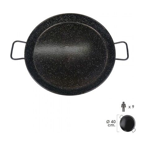 Emaillierte, valencianische Paellapfanne  9 Personen / 40 cm.