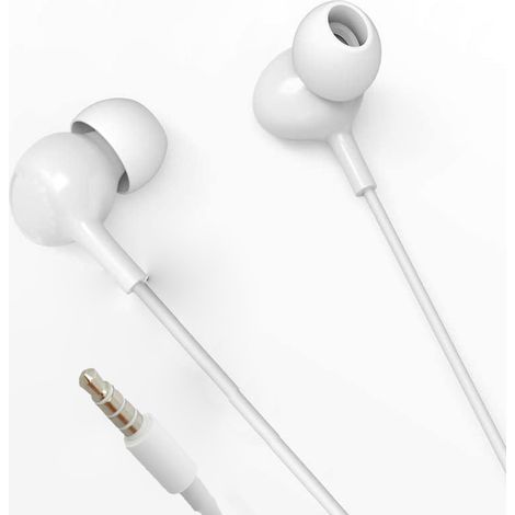 Cuffie Auricolari con Filo Connettore Jack 3,5mm Audio Microfono Bianco (1/5)
