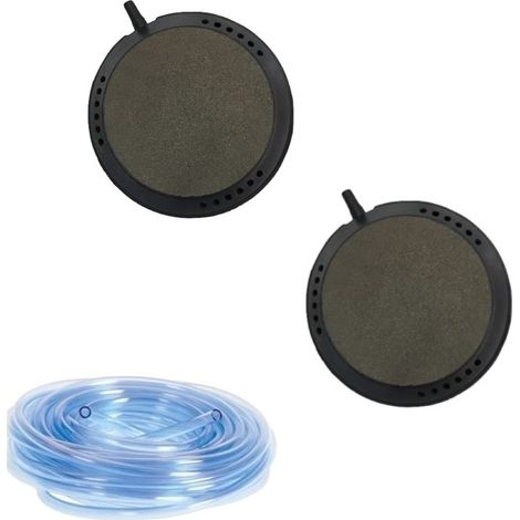 Lot de 2 diffuseurs d'air disques 10 cm + 25m de tuyau pour bassins de jardin (1/4)
