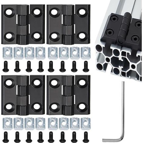 Noir Charnières M4 pour Profilé en Aluminium 2020 (1/5)