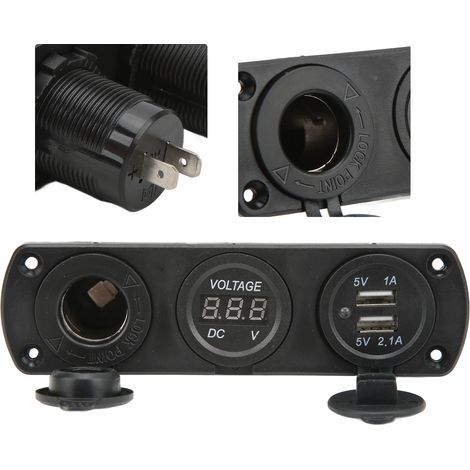 Prise double USB pour voiture, chargeur double USB pour téléphone portable, prise de charge USB marine 2,1 A (lumière bleue) (1/5)