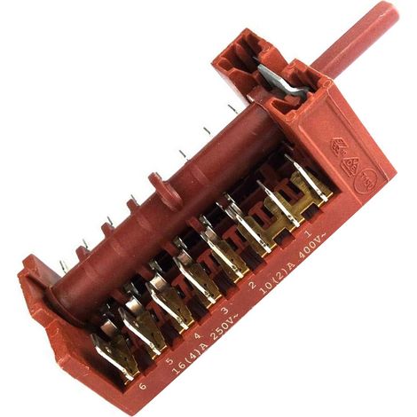 SOS Accessoire Commutateur pour Four, cuisinière 32012461 ALLIA, ALLIANCE, AYA, COBAL, EDSON, FAR, HOME, JETGAZ, ORLINE, SOGELUX, TECHNICAL, TECHWOOD, (1/2)