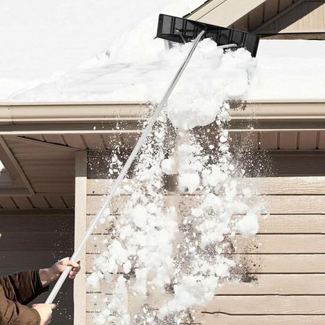 Râteau à neige de toit télescopique pour déneigement rapide aluminium 6m manche antidérapant pour toit maison véhicule (1/5)