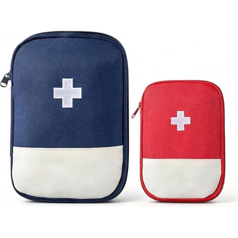 2x Mini Erste Hilfe Tasche, Reiseapotheke leer, wasserdicht, kompakt