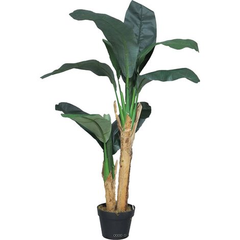Bananier artificiel en pot 2 troncs H 120 cm