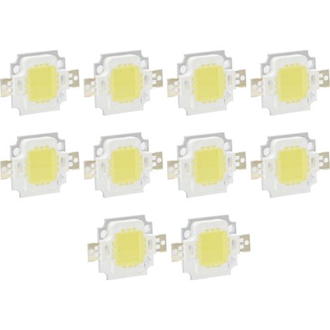 Packung mit 10 COB-LED-Chips (10 W, 6500 K, reinweiß), integrierter 12-V-/700-mA-Lampe, Komponenten für DIY-Lampen, helle Beleuchtung (1/5)