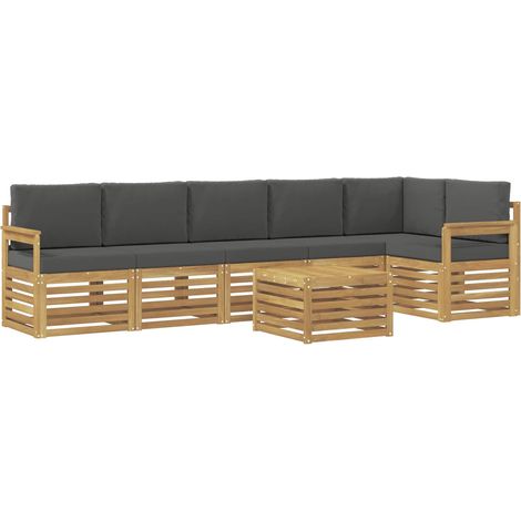 Set di divani da esterno 7 pcs Bianco e Antracite vidaXL