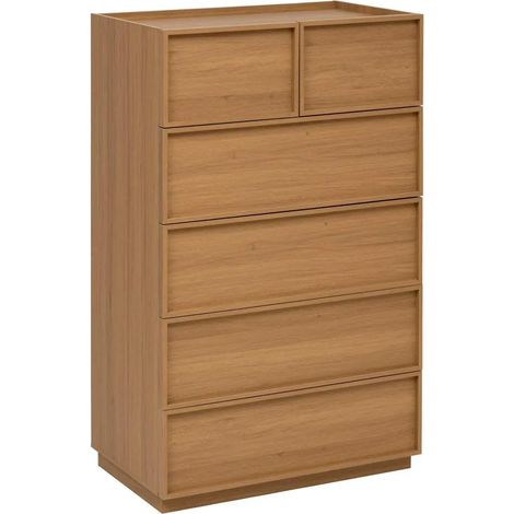 Commode 6 Tiroirs "Framy" 127cm Marron