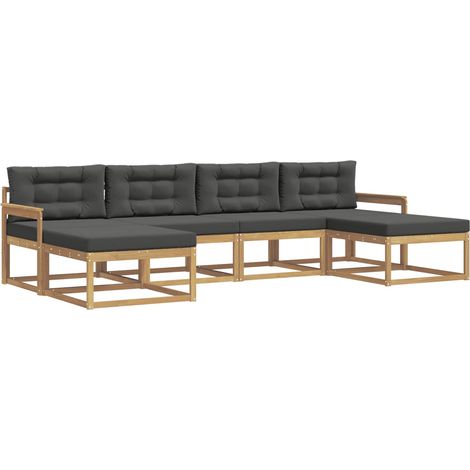 Ensemble de canapés d'extérieur 6 pc Blanc et anthracite vidaXL