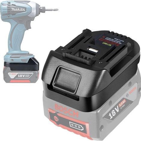 Adaptateur de batterie Bosch 18V vers Makita 18V – Résistant à la corrosion – Compatible outils électriques – Installation facile