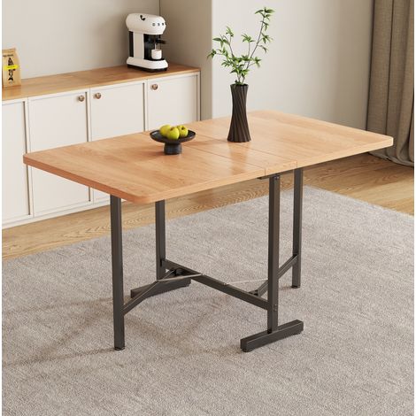 MEUBLIV Table à manger 120x80 cm chêne naturel – extensible, pliable, rangement (1/5)