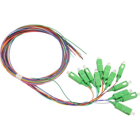 Jarretière à fibre optique de 1,5 mètre, 12 brins SC APC monomode 12 couleurs pour réseau de soudage (1/4)