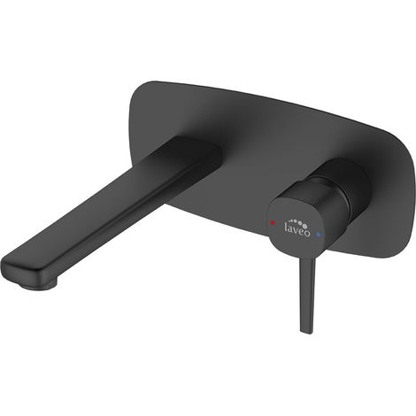 Batteria lavabo a incasso – design originale, leve sottili e aeratore regolabile, nero opaco
